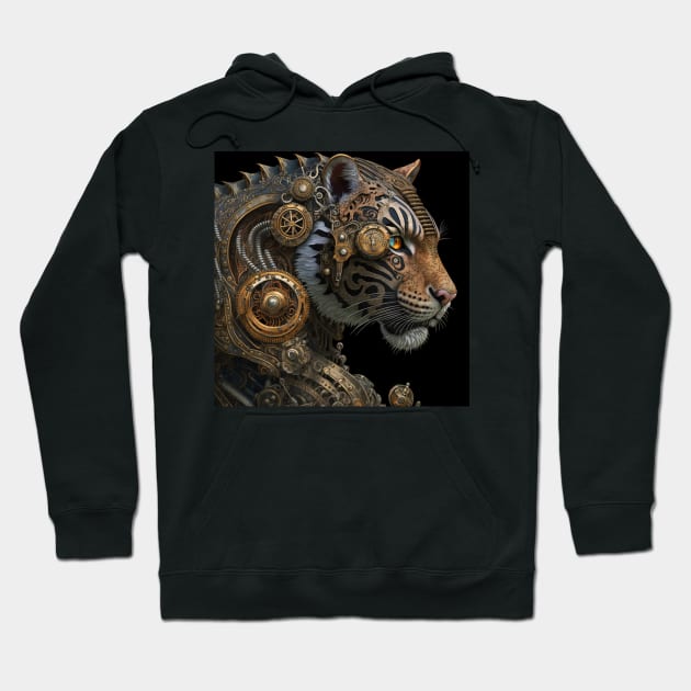 Steampunk Mechanical Tiger Hoodie by Jades-Corner